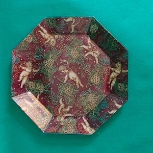 🎁10" Octagonal Glass Cherub Plate